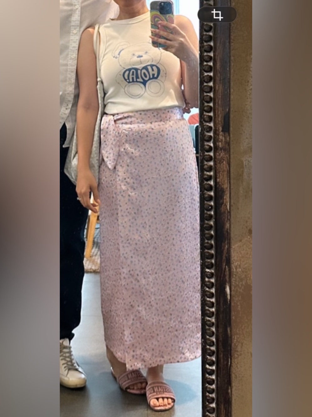 Bimba y Lola Pink Floral Wrap Midi Skirt